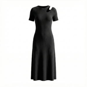 Vestido Midi de Canalé "Eterna" con Abertura